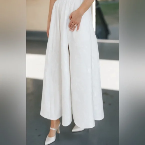 V. CHAPMAN VERA BUSTIER MIDI DRESS IN WHITE BAROQUE FLORAL - Picture 3 of 7